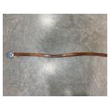 BROWN LEATHER HEADSTAMPED CIL WITH SILVER TONED