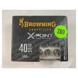 20 ROUNDS OF BROWNING X-POINT DEFENSE 40 S&W 180