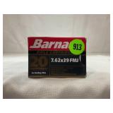 20 ROUNDS OF BARNAUL 7.62 X 39 FULL METAL JACKET