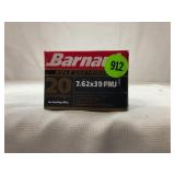 20 ROUNDS OF BARNAUL 7.62 X 39 FULL METAL JACKET