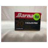 20 ROUNDS OF BARNAUL 7.62 X 39 FULL METAL JACKET