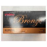 50 ROUNDS OF PMC BRONZE 38 SPECIAL 132 GRAIN FMJ
