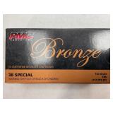 50 ROUNDS OF PMC BRONZE 38 SPECIAL 132 GRAIN FMJ