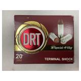 20 ROUNDS OF DRT TERMINAL SHOCK 38 SPECIAL +P 85