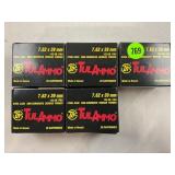 100 ROUNDS OF TULA 7.62 X 39 AMMUNITION - 5 BOXES