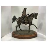 RICK AUGUSTINE 1979 BRONZE HORSE AND RIDER STATUE