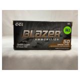 50 ROUNDS OF BLAZER CCI 9MM LUGER AMMO