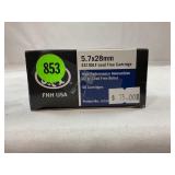 50 CARTRIDGES OF FNH 5.7X28 MM 40 GRAIN HORNADY