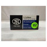 50 CARTRIDGES OF FNH 5.7X28 MM 40 GRAIN HORNADY