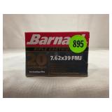 20 ROUNDS OF BARNAUL 7.62 X 39 FULL METAL JACKET