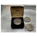 LOT OF 3 EISENHOWER DOLLAR COINS - 1971 COLORIZED