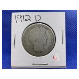 1912-D BARBER HALF DOLLAR