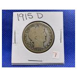1915-D BARBER HALF DOLLAR