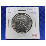 1941-D WALKING LIBERTY HALF DOLLAR MS63