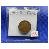 1915-S LINCOLN CENT FINE