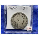1901-O BARBER HALF DOLLAR GOOD+