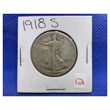 1918-S WALKING LIBERTY HALF DOLLAR