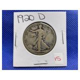 1920-D WALKING LIBERTY HALF DOLLAR