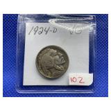 1924-D BUFFALO NICKEL VG