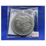 1890-CC MORGAN DOLLAR AU