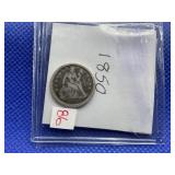 1850 SEATED DIME