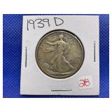 1939-D WALKING LIBERTY HALF DOLLAR