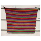 VINTAGE HAND MADE THROW BLANKET/RUG? - 56' X 63'