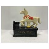 TRICK PONY CAST IRON MECHANICAL BANK - 8' X 7'