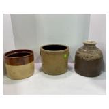 1 GALLON PRIMITIVE STONEWARE CROCK & CANNING JAR &