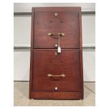 HEAVY DUTY WOOD TWO DRAWER FILING CABINET WITH