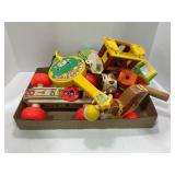 LOT OF FISHER PRICE; CHATTERED TELEPHONE BOUNCY