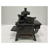 QUEEN SALESMAN SAMPLE CAST IRON WOOD COOKING STOVE