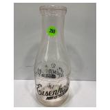 RARE EISENHEART'S DAIRY 1 QUART MILK BOTTLE W/