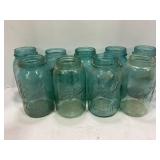 LOT OF 15 QUART & PINT BLUE BALL JARS