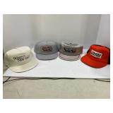 LOT OF 4 VINTAGE NEW IDEA & WHITE PATCH HATS &