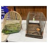 LOT OF 2 ANTIQUE BIRD CAGES - ONE DOES HAVE SOME