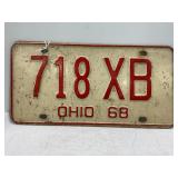 1968 OHIO PAIR OF MATCHING LICENSE PLATES