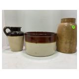 PRIMITIVE STONEWARE CROCK CANNING JAR & MORE