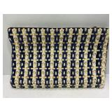 PLASTICFLEX VINTAGE WHITE & BLUE HAND BAG