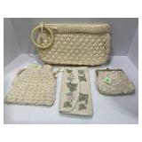 VINTAGE EVENING CLUTCH PURSE WITH SEQUINS BEADS