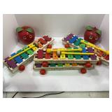 4 FISHER PRICE XYLOPHONE WITH DRUM STICK AND 2