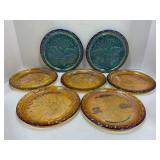 VINTAGE 6 INDIANA GLASS BICENTENIAL PLATES AND 1