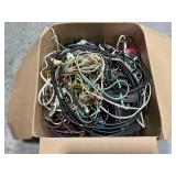 LARGE PILE OF ELECTRICAL EXTENSION CORDS AND SCRAP