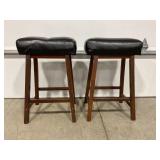 LOT OF 2 PADDED BAR STOOLS - 27' SEAT HEIGHT