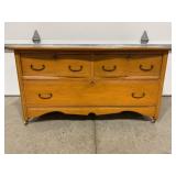 3 DRAWER OAK ROLL AROUND LINEN CHEST - 42' X 19' X