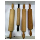 LOT OF 4 WOOD ROLLING PINS