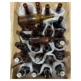 LARGE SELECTION OF BROWN GLASS BEER BOTTLES: