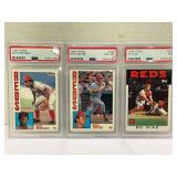 189.  (3) PSA Cincinnati Reds 1980's Baseball Card