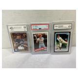 763.  Lot of (3) Graded Cincinnati Reds Cards Hami