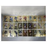 869.  Box Lot of 30+ Sports Card Sheets Filled W/